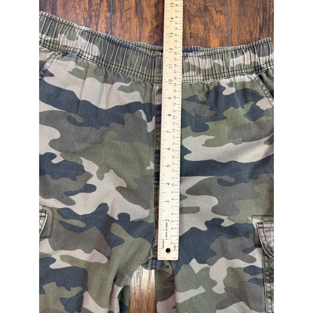 The Childrens Place Boys Camo Cargo Pants Green Brown Cotton Size 16 Husky